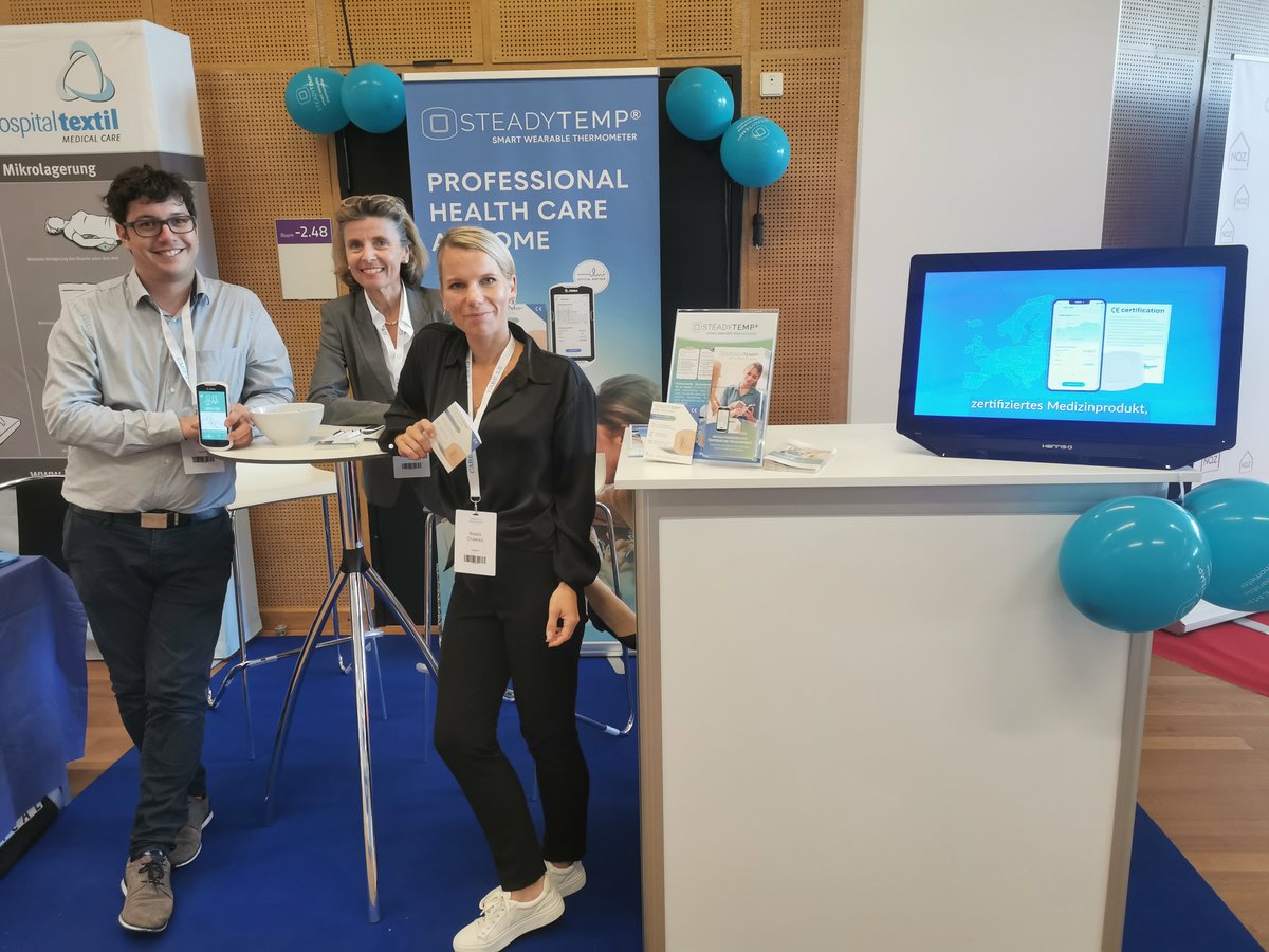 SteadySenseGmbH's tweet photo. We are currently exhibiting together with partner ilvi at Care 4.0 change in competence congress in Vienna. In light of the ever-increasing shortage of personnel in the care sector, we offer a joint all-in-one solution for care that saves time &amp; ultimately costs. #medtech #health https://t.co/HBIfqjNkXv