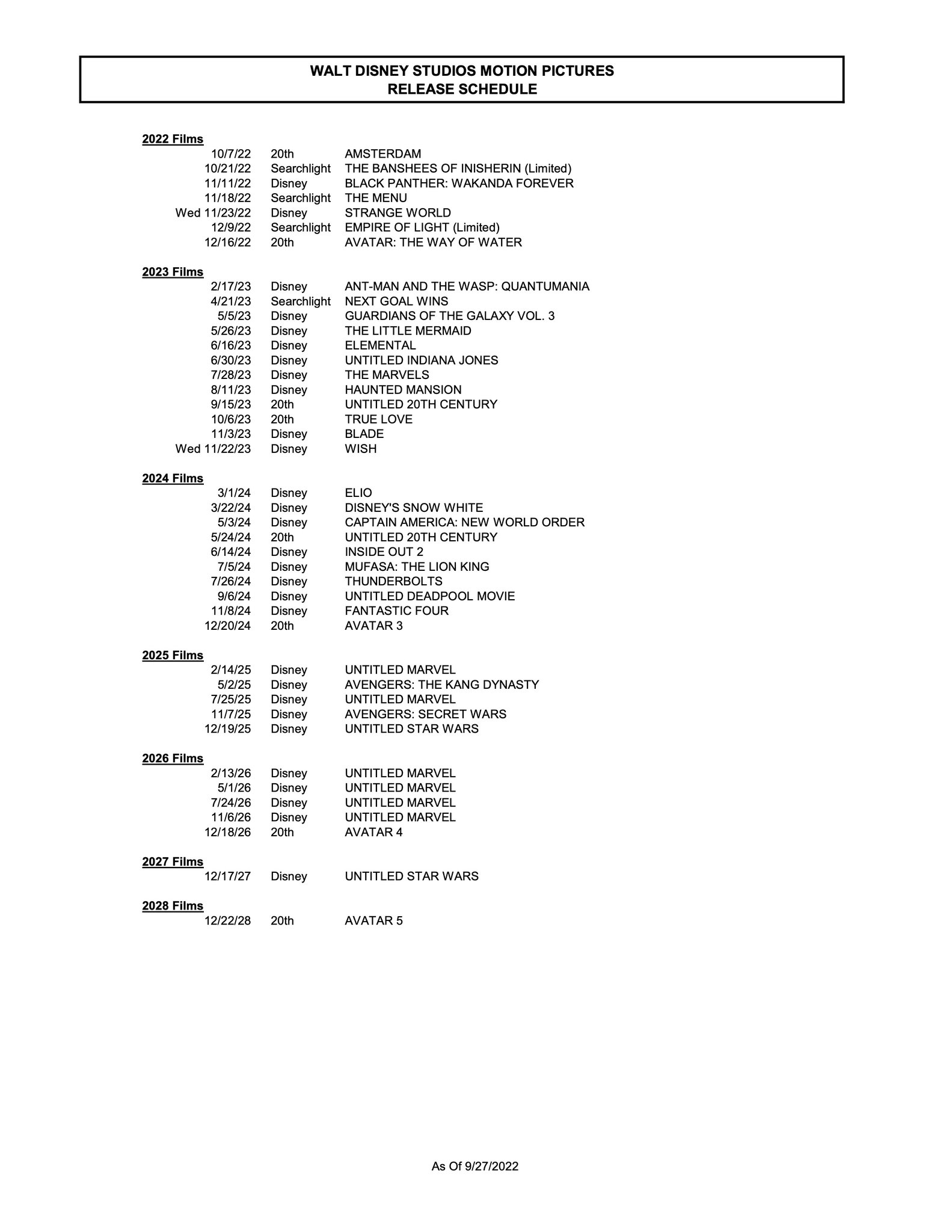 Walt Disney Studios Release Schedule 2024 Schedule - Licha Othilie