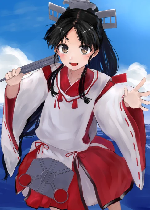自信満々に敵の前に立ち塞がりそうな日進描けました。とてもめんこく描けたと思います 