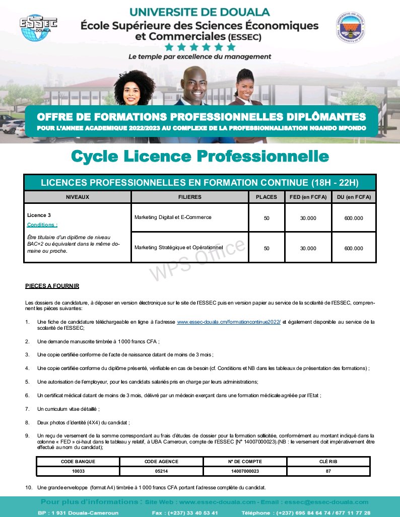 EssecEvents's tweet photo. L'échec au concours n'est pas une fatalité.
Il est désormais disponible d'entrer à l'ESSEC via études de dossiers.
Alors, qu'attends tu ? 

#ESSEC_DE_DOUALA https://t.co/H4UNLgWPny