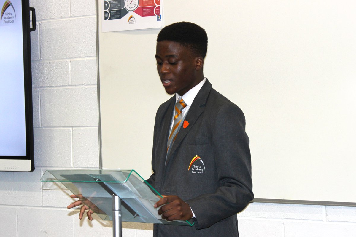 Zikomo, our Deputy head Boy, spoke about behaviour at Trinity Academy Bradford during our recent Open Evening.😊🏫
 
He spoke about the dramatic improvement in behaviour, which makes it easier to focus in lessons and get the most out of each school day.📚✏️