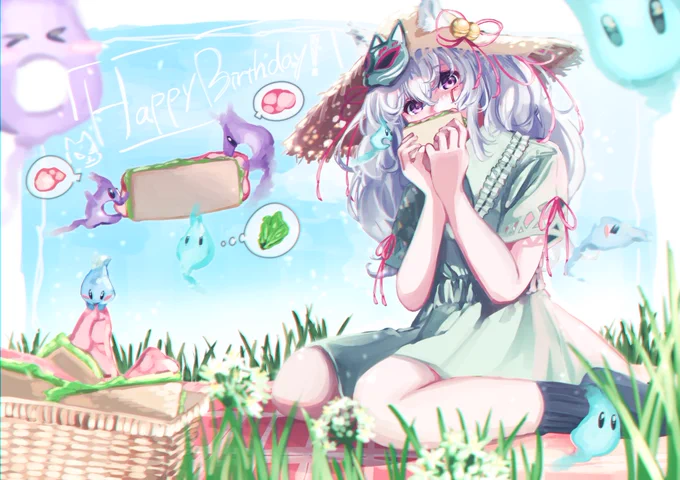 #今月描いた絵を晒そう 4枚描いてすべてSkebでした〜!楽しく描けたしおかげさまでパワーアップできた気がします 