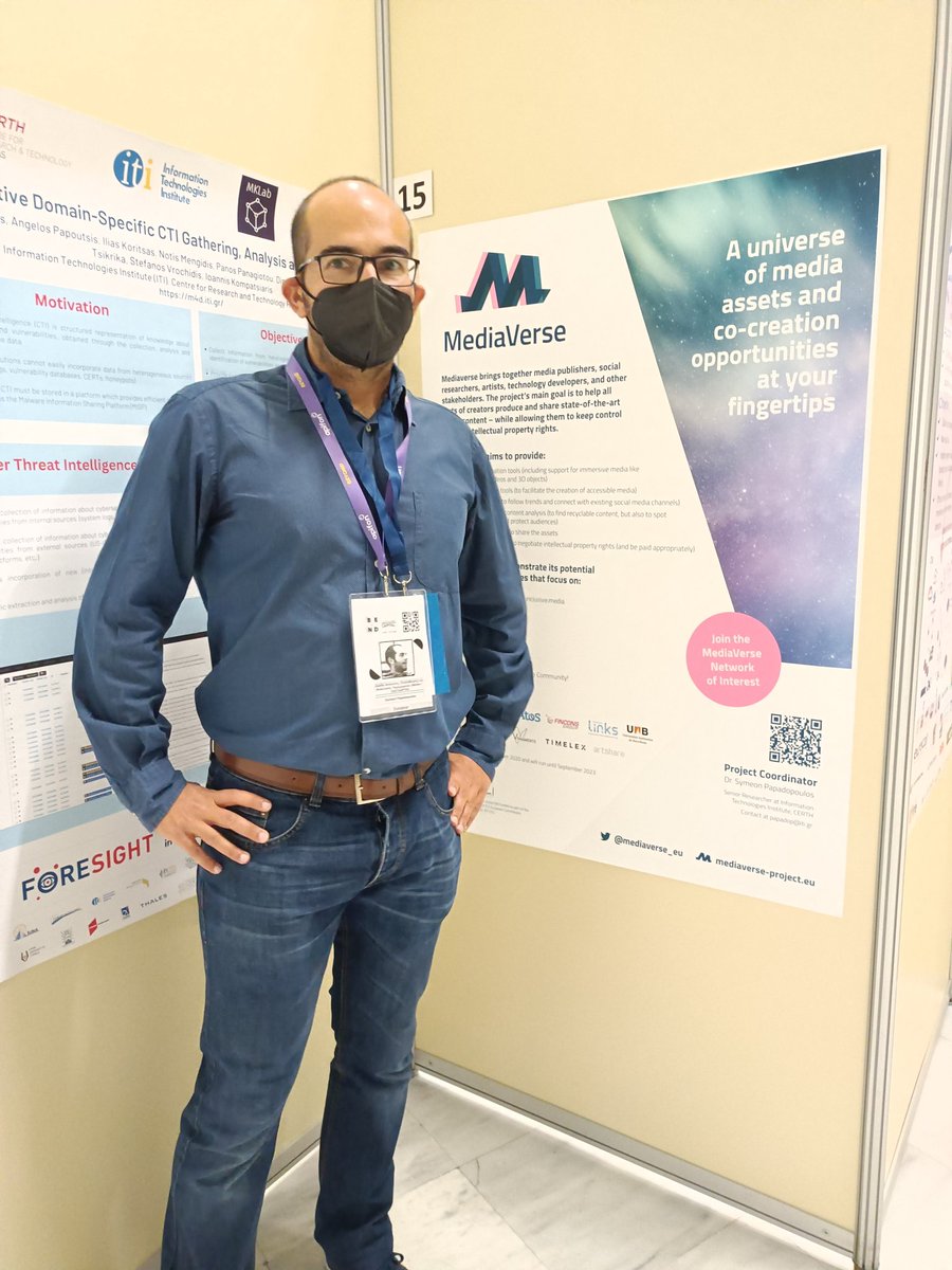 mediaverse_eu's tweet image. Today @sympap will be presenting MediaVerse at the poster session of #techforum2022 in Thessaloniki.