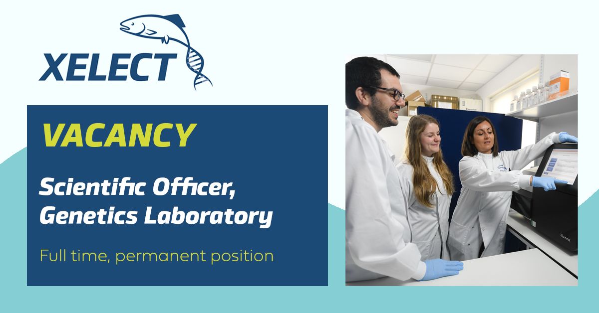 Another new vacancy! We're looking for an experienced molecular biologist to join our genetics lab team. Please share or tag anyone who might be looking for the next stage in their career! Full details here: xelect-genetics.com/vacancy-scient…
#hiring #genetics #aquaculture #vacancy