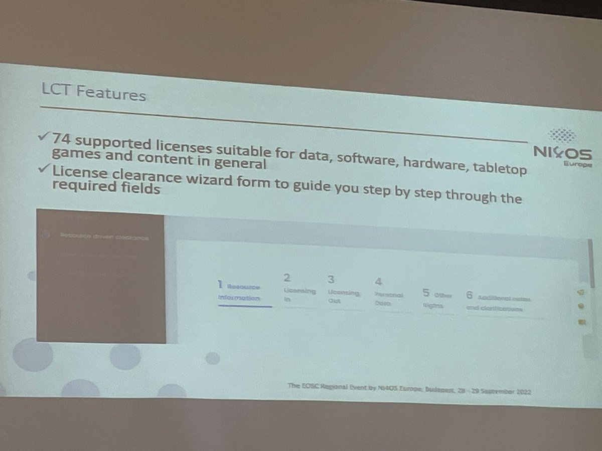 <a href="/kolgk/">Giota Koltsida</a> on the <a href="/NI4OS_eu/">NI4OS Europe</a> License Clearing Tool for research data and software. Allowing researchers to feel secure in their choices. Would be a great plugin to <a href="/OpenAIRE_eu/">OpenAIRE</a> Argos DMP service  <a href="/elli_lib/">Elli Papadopoulou</a>.  lct.NI4Os.eu