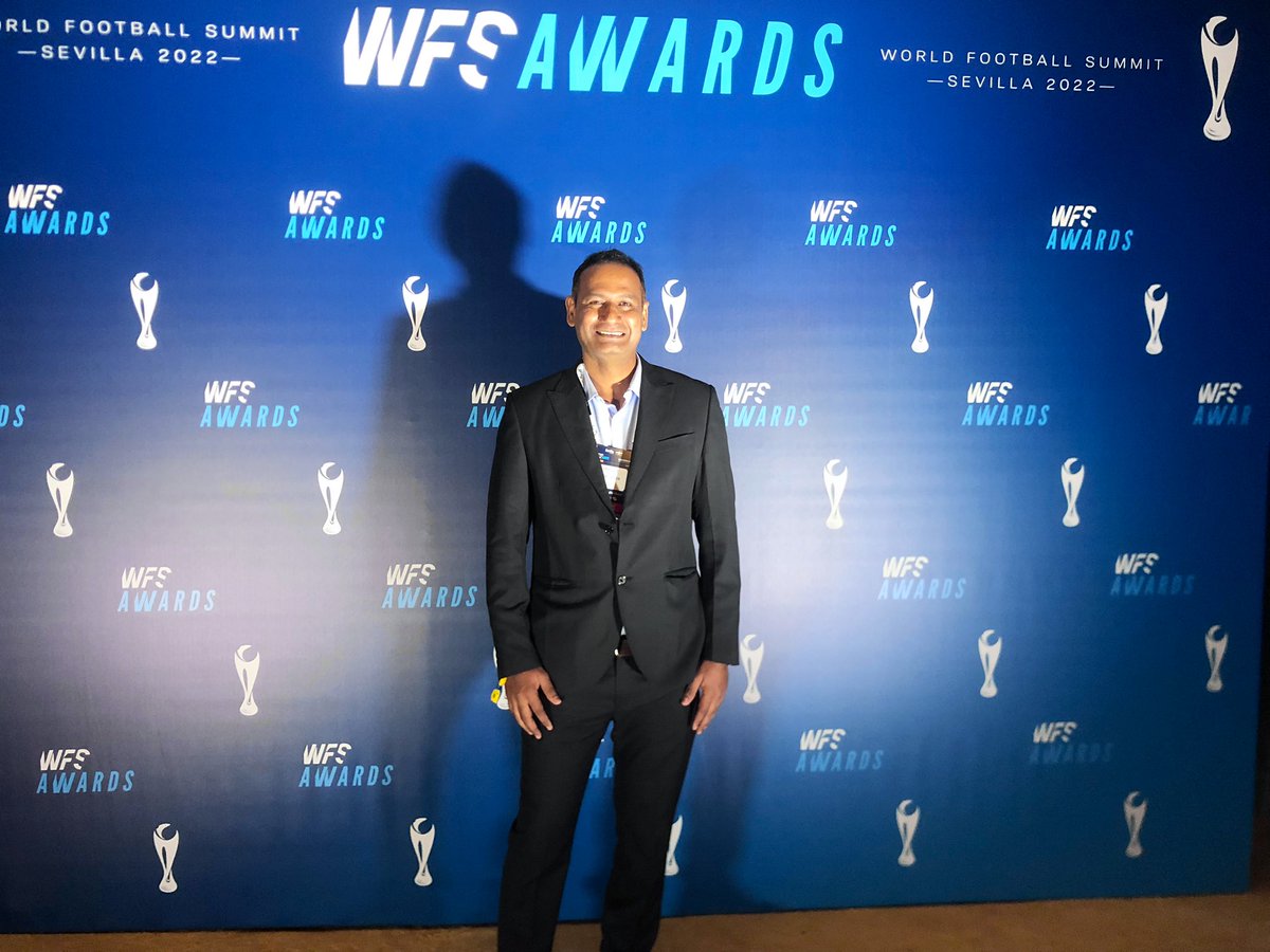 abhijeetbarse's tweet photo. Super proud to receive Football for Good award at the @WFSummit supported by @CommonGoalOrg  special thanks to our partners @DeafKidzIntl and @comicrelief . Very proud of our DKG project team at @slumsoccer https://t.co/NF5mj7gEaV