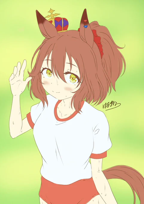 #今月描いた絵を晒そうこの他にまだTwitterで公開出来ないグラスワンダーが4枚あります 