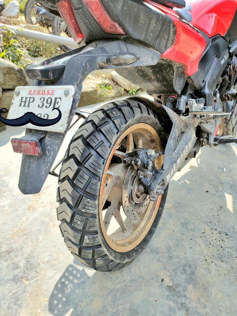 Thanks @MRFWorldwide for this super awesome rear tyre for my @BajajDominar ❤️ 
#mrftyres #mrfworldwide #mrfracing #bajajauto #bajajdominar #dominar