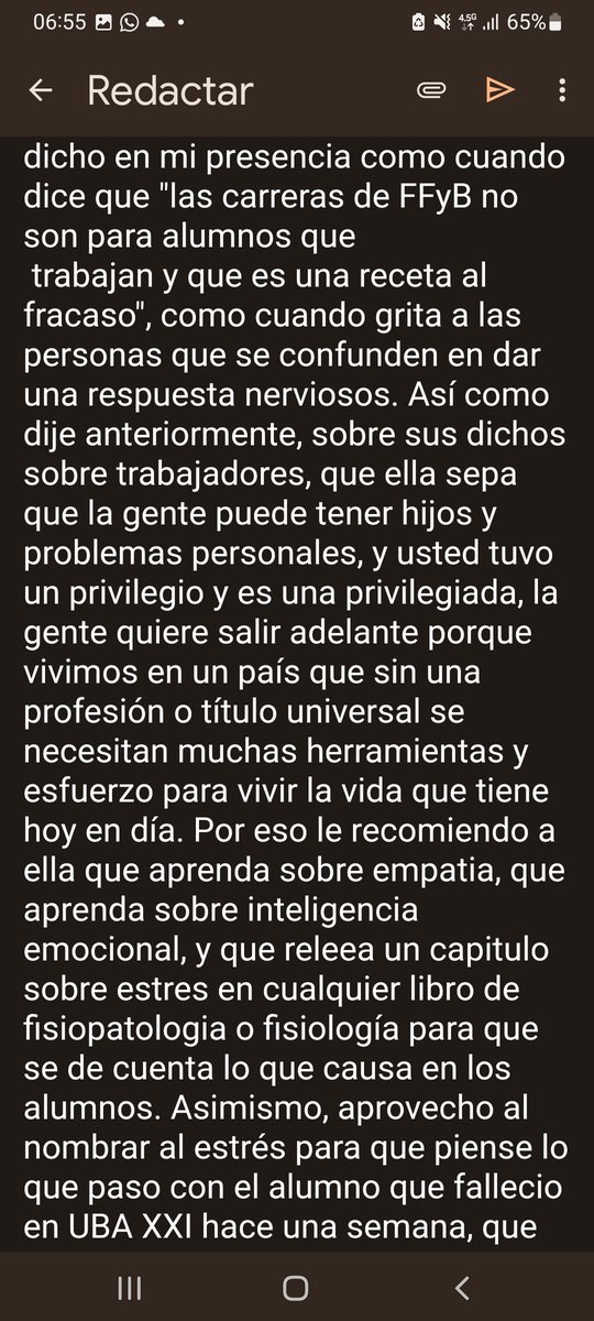 matitienetoc's tweet photo. @FFyB_UBA @UBAonline Les envíe un mail sobre lo sucedido con la docente Maria del Carmen Fernández, una de las razones de muchos de mis ataques de pánico y una de las cuales por quien empecé terapia. Espero que las cosas mejoren para todos los alumnos de la UBA https://t.co/KT7Be67wcb