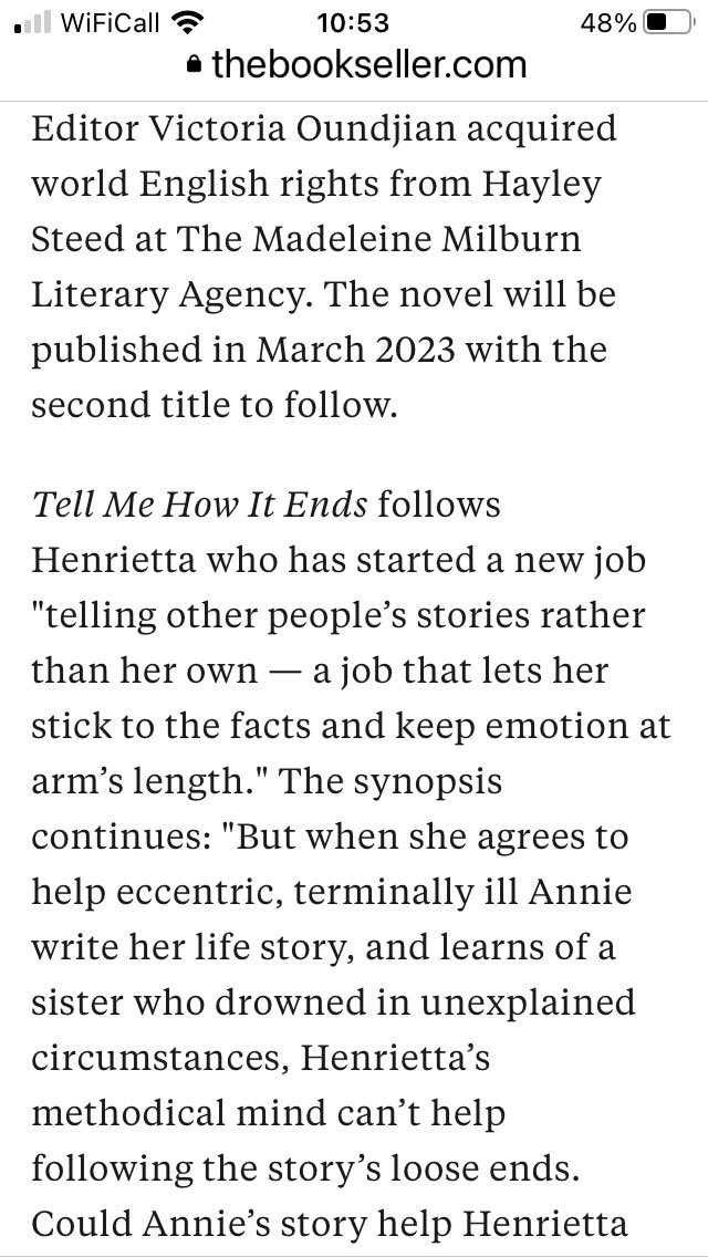 JoLeevers's tweet photo. News of my debut is in @thebookseller It's about grief, telling life stories and uncovering lifelong secrets. Oh, and Tunnocks teacakes... https://t.co/2AKnm9RvDZ