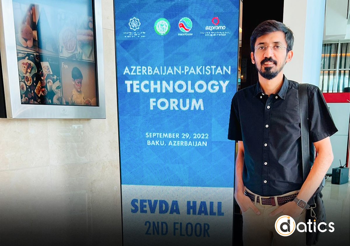 datics_ai's tweet photo. Umair Majeed, CEO of #DaticsAI is proudly representing the Pakistani Delegation at the Azerbaijan-Pakistan Tech Forum. On day 1, he will be meeting Delegates from Azerbaijan's Technology Sector to discuss new areas of mutual interest involving #digitaltechnologysolutions. https://t.co/MVhziWQ98l