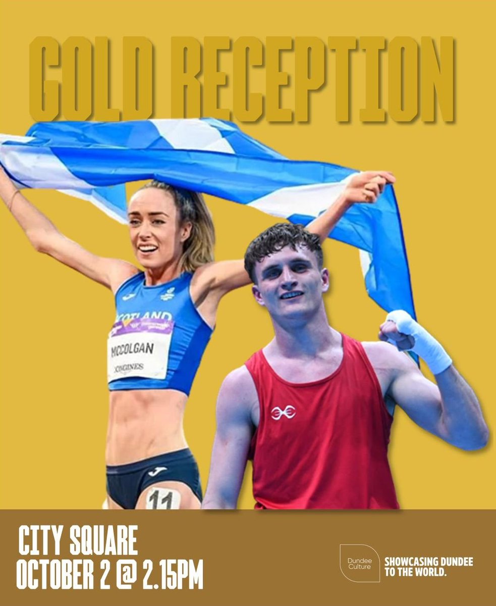 🏴󠁧󠁢󠁳󠁣󠁴󠁿🏃‍♀️🥊 #BREAKING: <a href="/EilishMccolgan/">Eilish McColgan</a> and <a href="/sam_hickey20/">Sam Hickey</a>, two of Dundee's fantastic athletes at the Commonwealth Games will be having a gold reception at the City Square on Sunday! They'll be out on the balcony at 2.15pm and it will be so great to properly welcome them home!