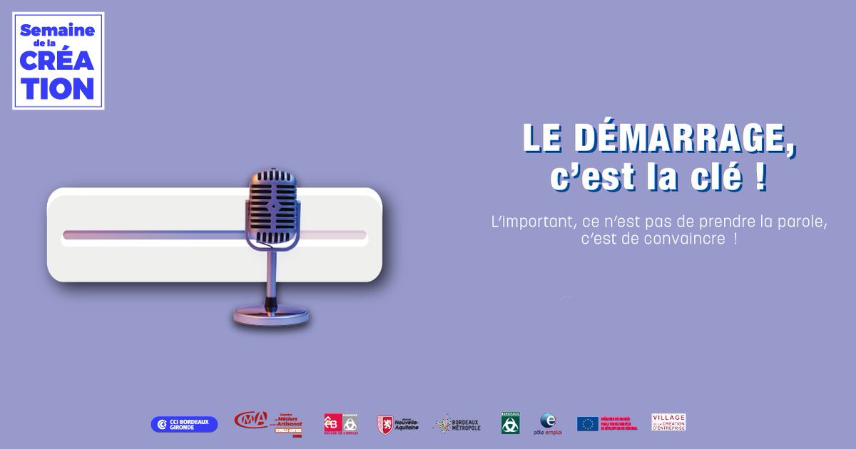 🚀 Porteur de projet ou créateur d'une entreprise de moins d'1 an ?  Testez votre projet face à un jury d'experts et de financeurs ?
🎁 A la clé, 3 prix allant jusqu'à 💰 2000€ !
✅ Tic tac, il vous reste quelques heures pour candidater en ligne sur  semaine-creation.fr