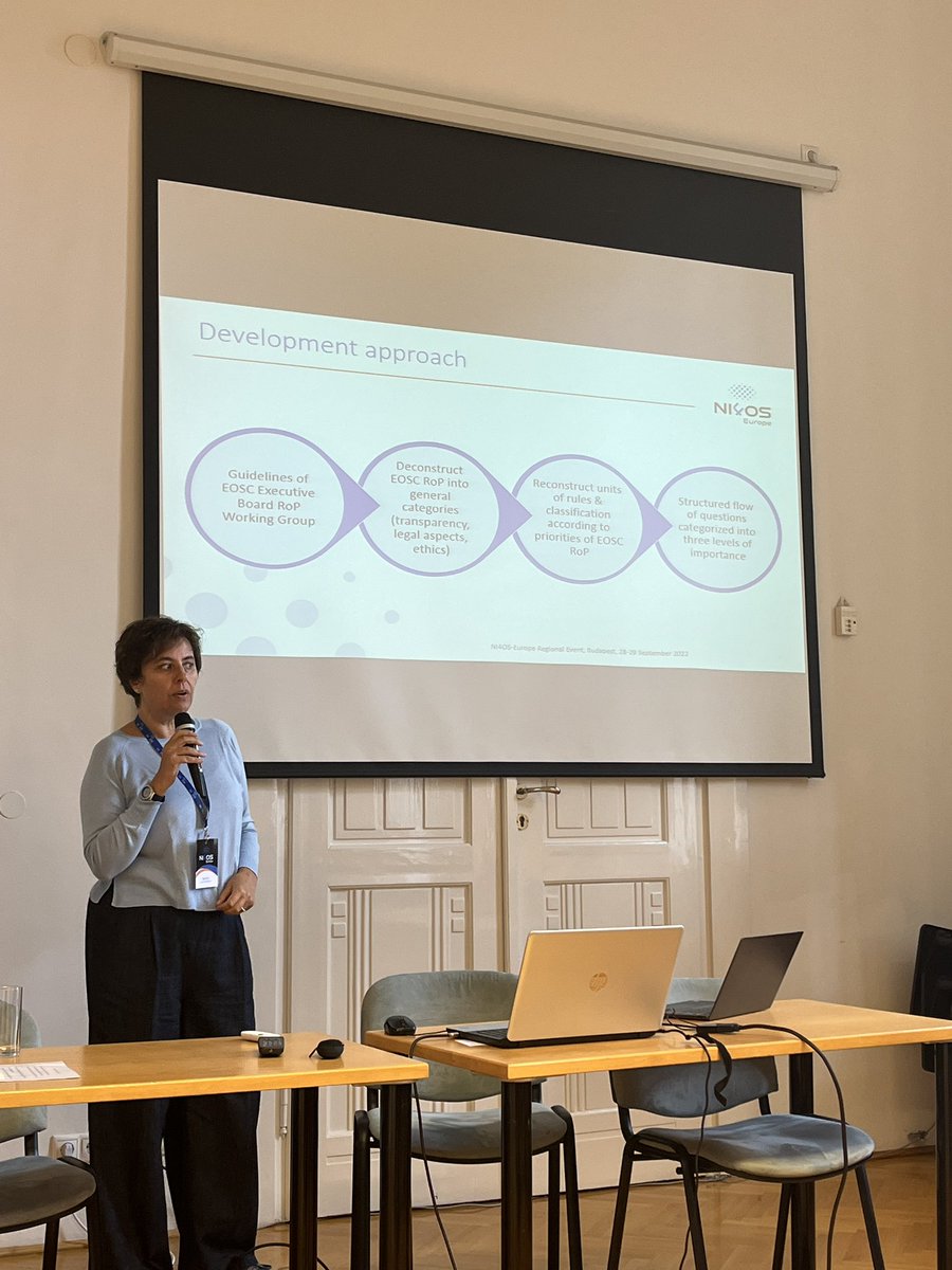 kolgk's tweet photo. @elentoli is presenting our tool #RoLECT at the @NI4OS_eu regional event which allows service providers to receive an assessment on #EOSC legal and ethics RoP. https://t.co/7ogrzMOsAl