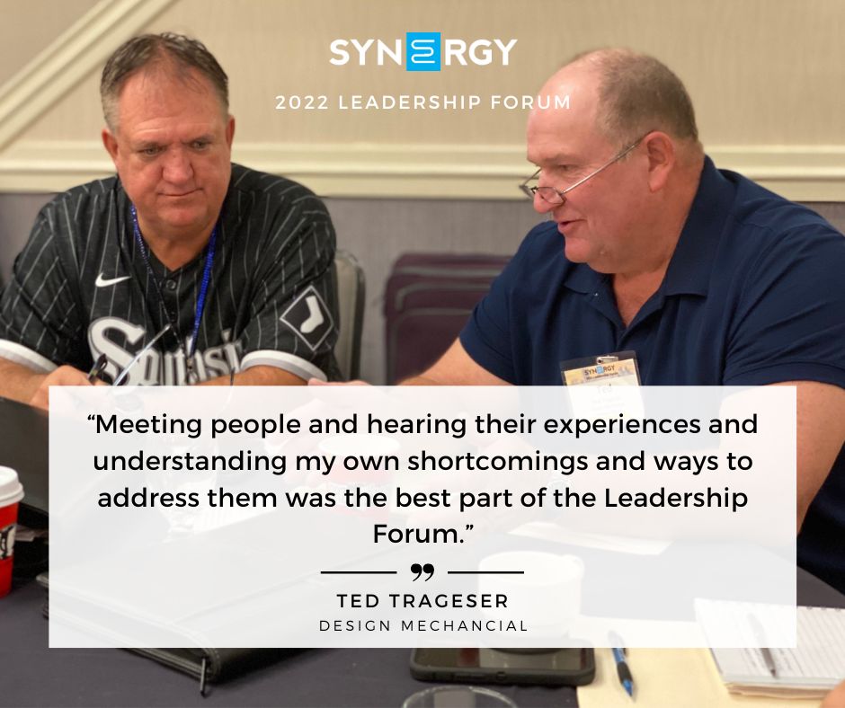 tweetsbysynergy's tweet photo. "Meeting people and hearing their experiences and understanding my own shortcomings and ways to address them was the best part of the Leadership Forum."
#TeamSynergy #InOurMembersWords #Leadership #HVACPeerGroup #HVAC #LeadershipTraining https://t.co/8O7Yq1pEZE