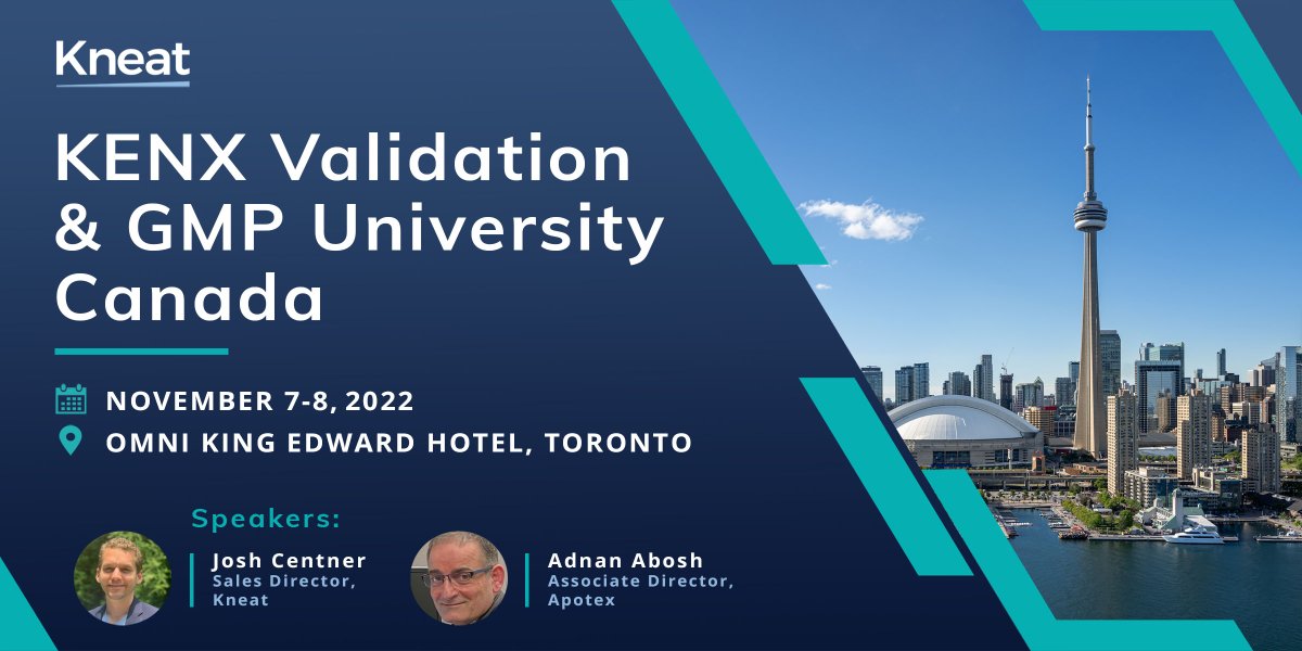 KneatSoftware's tweet photo. Kneat is excited to sponsor the upcoming KENX Validation &amp; GMP University Canada &amp;  host the "Starting the Paperless Journey" session on Day 2 with Adnan Abosh of @Apotex🚀

Limited spots available! RSVP Now: https://t.co/n8zBZLKU8L https://t.co/DkeuPWgDX3