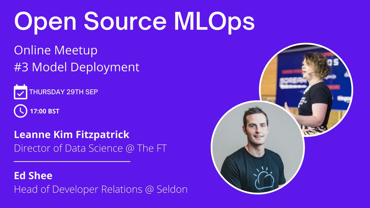 Skills Matter (@skillsmatter) on Twitter photo TODAY at 4pm UTC:
<a href="/FuzzyLabsAI/">Fuzzy Labs</a> team will be talking Model Deployment with <a href="/ukcloudman/">Ed Shee</a> of <a href="/seldon_io/">Seldon</a> and <a href="/FT/">Financial Times</a>'s <a href="/LK_Fitzpatrick/">Leanne Fitzpatrick</a>
There's still time to join!
bit.ly/3BF3oJH
#MLOps #MachineLearnin #Deployment TODAY at 4pm UTC:
<a href="/FuzzyLabsAI/">Fuzzy Labs</a> team will be talking Model Deployment with <a href="/ukcloudman/">Ed Shee</a> of <a href="/seldon_io/">Seldon</a> and <a href="/FT/">Financial Times</a>'s <a href="/LK_Fitzpatrick/">Leanne Fitzpatrick</a>
There's still time to join!
bit.ly/3BF3oJH
#MLOps #MachineLearnin #Deployment