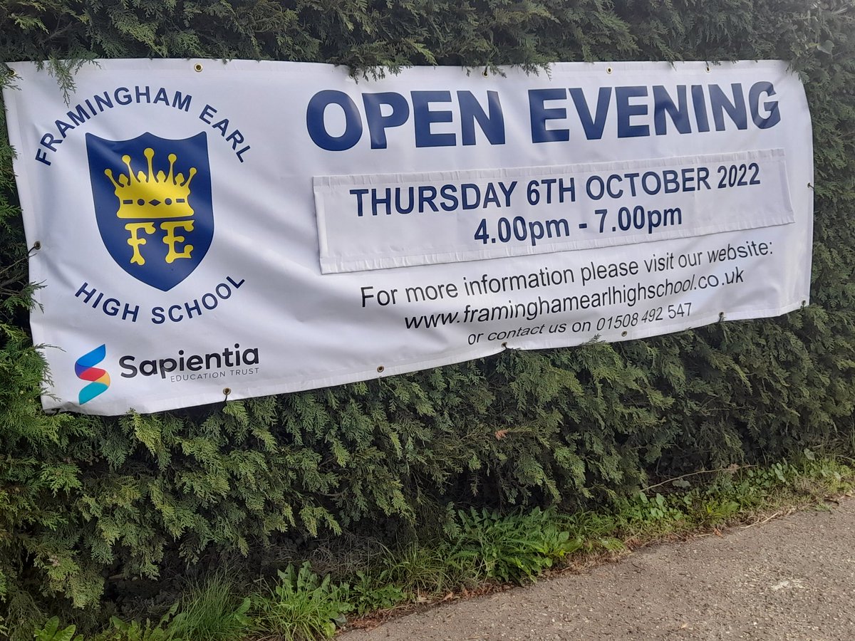 FraminghamEarl's tweet photo. Open Evening next week! https://t.co/KwZXyVcLVf