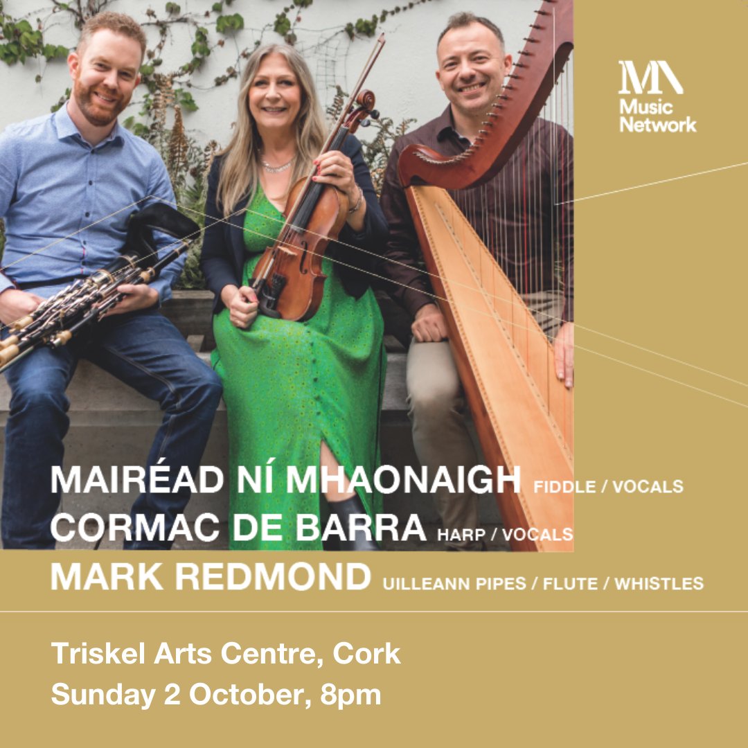 This weekend <a href="/CarraigFinn/">Mairead Ni Mhaonaigh</a> <a href="/cormacharper/">Cormac De Barra</a> &amp; <a href="/RedmondMr/">Mark Redmond</a> will play their two final tour dates. Catch them while you can! 

📅 <a href="/riverbankarts/">RiverbankArtsCentre</a>, Newbridge this Saturday
📅 <a href="/TriskelCork/">Triskel Arts Centre</a> this Sunday

Book your tickets here: musicnetwork.ie/whats-on/mairé… #cork #newbridge