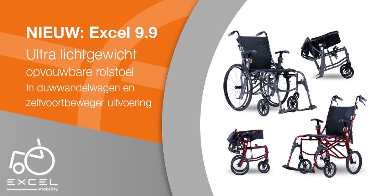 VanOsMedical's tweet photo. NIEUW

Graag stellen wij u voor aan de nieuwe Excel 9.9: een superlichtgewicht aluminium rolstoel in drie schitterende framekleuren die ook nog een extra compact opvouwbaar is. Deze rolstoel heeft een hoge conversie, dus is een echte aanvulling in uw assortiment. https://t.co/2xrL31fv8M