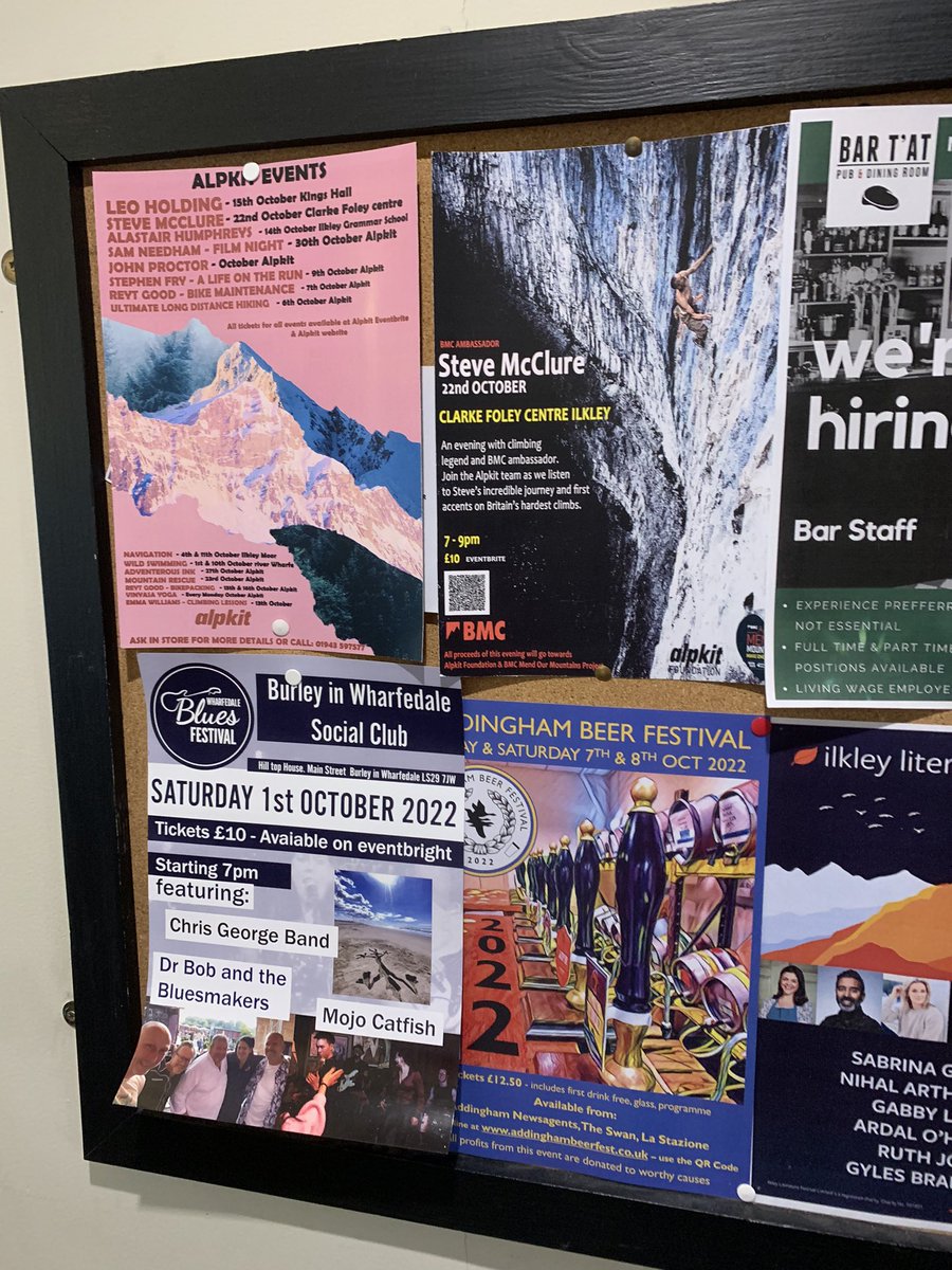 Excitement mounting for the <a href="/MojoCatfish/">MojoCatfish</a> gig featuring <a href="/drbobbluesmaker/">Wharfedale Blues Festival</a> with the Chris George band opening. It’s at <a href="/BurleySC_events/">Burley Social Club</a> this Saturday 1 October 2022 7pm. Thanks <a href="/Bar_Tat/">Bar T'at</a> poster board! See you there.