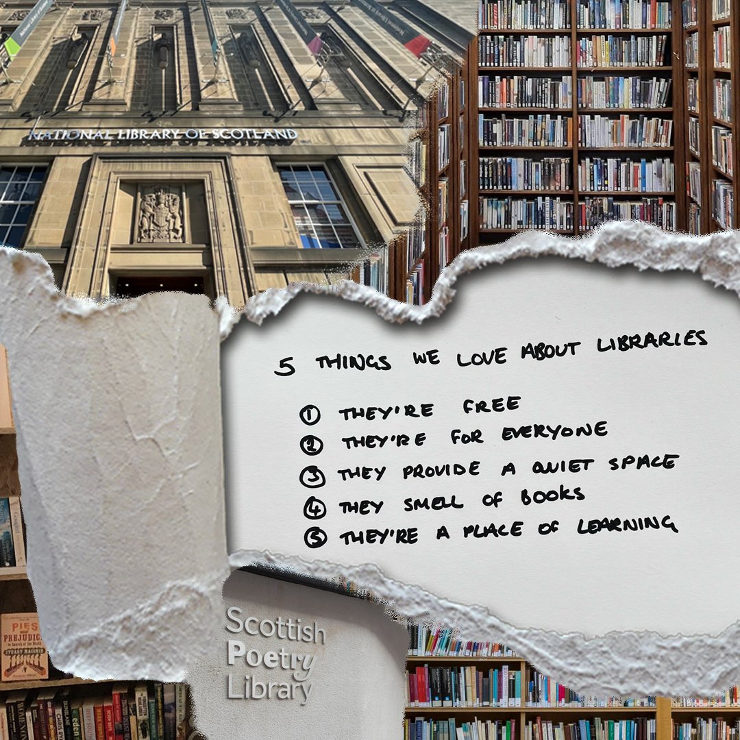 edbookfest's tweet photo. Happy #LibrariesWeek, everyone! Here are some of our favourite things about libraries, featuring some of our favourite libraries in Edinburgh: @natlibscot, @edcentrallib, @ByLeavesWeLive and @streetreads. What is it you love about them? Tell us in the replies. 📚 https://t.co/vIyAHthw0p
