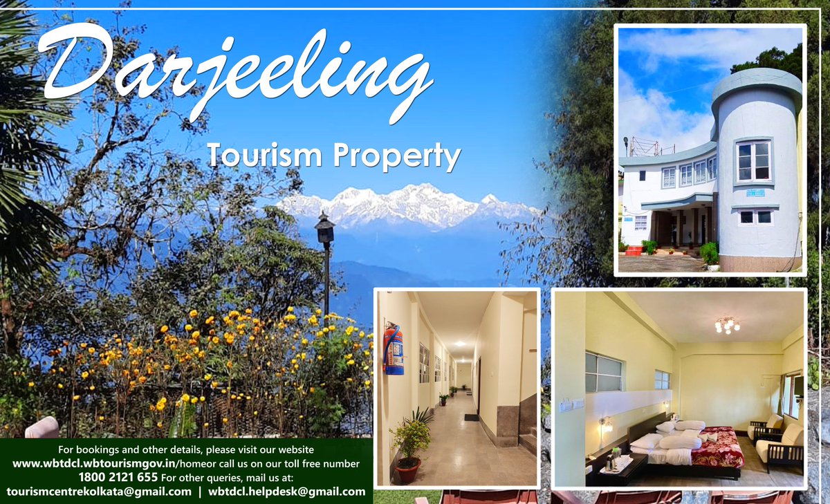 TourismBengal's tweet photo. The queen of hills never gets too old for a vacation. Revamped #DarjeelingTourismProperty is ready to welcome all from 30th September, 2022. Overlooking the mighty #Kanchenjunga, #Darjeeling #TourismProperty is an ideal retreat from your busy schedule. https://t.co/ZVLIJoWymS