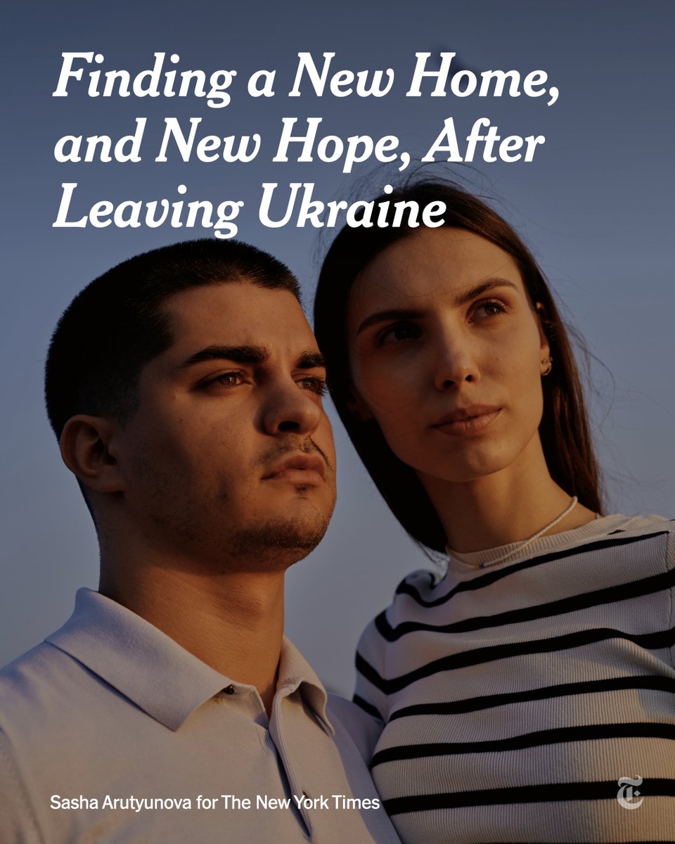 nytimes's tweet photo. When Russia invaded Ukraine, Tyhran Khosrovian and his girlfriend, Olena Holeha, decided to spend every moment by each other’s side. They even went to the outdoor toilet together. 

That way, if their home in Mariupol was shelled, they would die together. https://t.co/ErJp7XKL9L https://t.co/hJPyWOy1PA