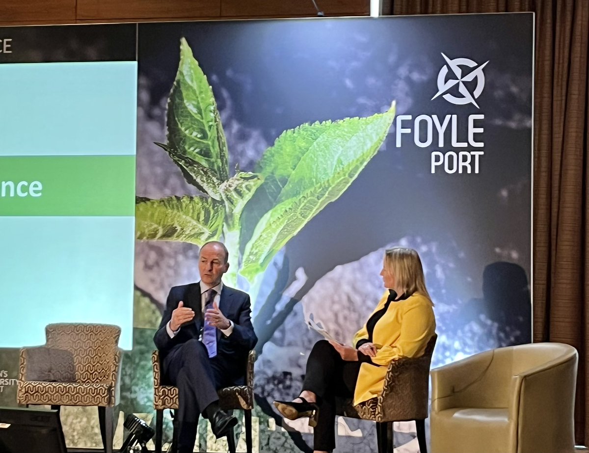 lynncarvill's tweet photo. Moving onto our second keynote speaker, An Taoiseach, Micheal Martin  in conversation with the indomitable Tara Farrell @TeeFarr @LWLLongford @CCBSCrossBorder #CCBSconf https://t.co/v3D7l2n6fH