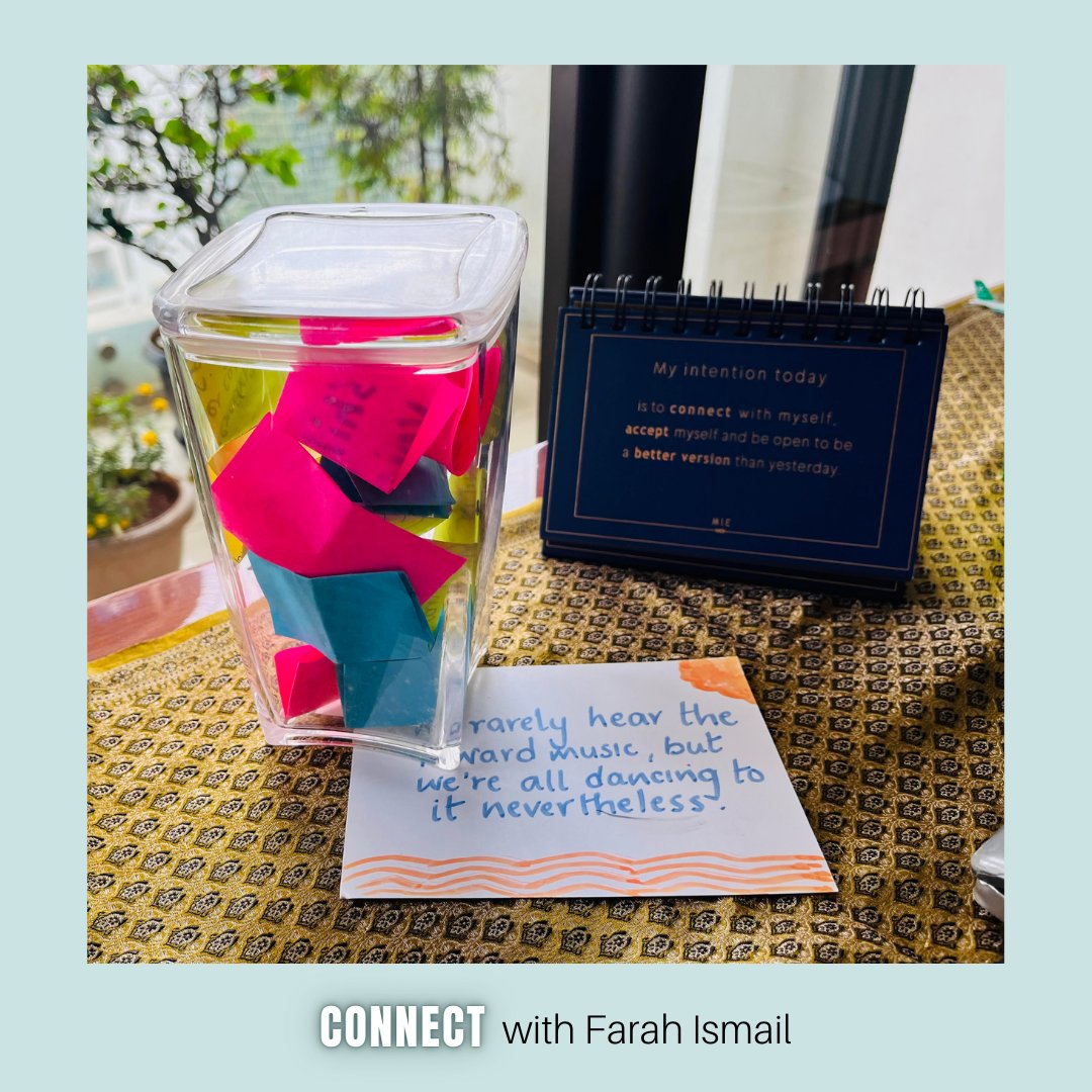 Just_Farah's tweet photo. My daughter and I started this practice of capturing #moments of awe, surprise, pride, gratitude, learning, and stories that touch us deeply every day.
​
What #stories are you writing these days that you will find the next time you open this #timecapsule?
​
#shemantra #shefest https://t.co/G6UV6HsAd5