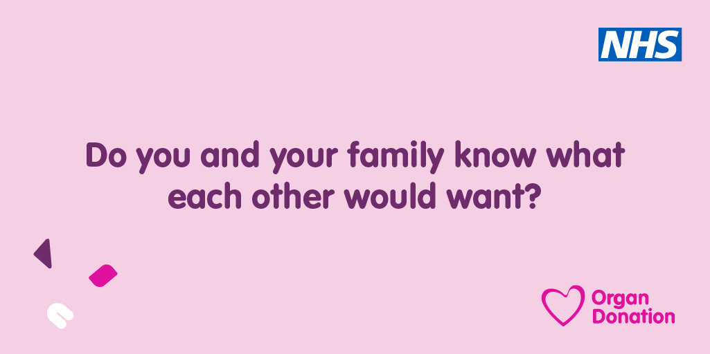 Registering your decision to be an organ donor on the NHS Organ Donor Register could mean the difference between life and death for someone else.

To record your organ donation decision visit 
organdonation.nhs.uk 

#OrganDonation #OrganDonationWeek
