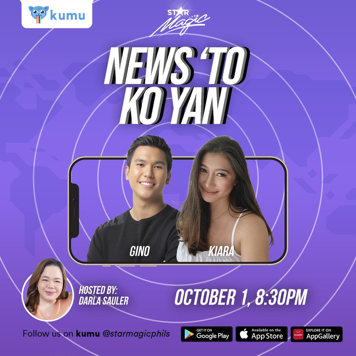 Kwentuhan na may kasamang kilig? Samahan na sina <a href="/_kiatakahashi/">Kiara Takahashi</a> at <a href="/iamginoroqueiv/">Gino Roque IV (personal account)</a> sa #NewsToKoYan ngayong Sabado, 8:30PM, live sa Star Magic Kumu channel! #KiaNo