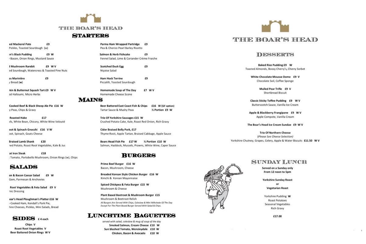 🍁As the season changes, so does our menu🍂

🍄Using local ingredients &amp; produce from the Ripley Castle Kitchen Gardens, we endeavour to produce a great l menu showcasing the best the region can offer🌾

🌰We also have a popular vegan menu &amp; many of our dishes can be prepared GF
