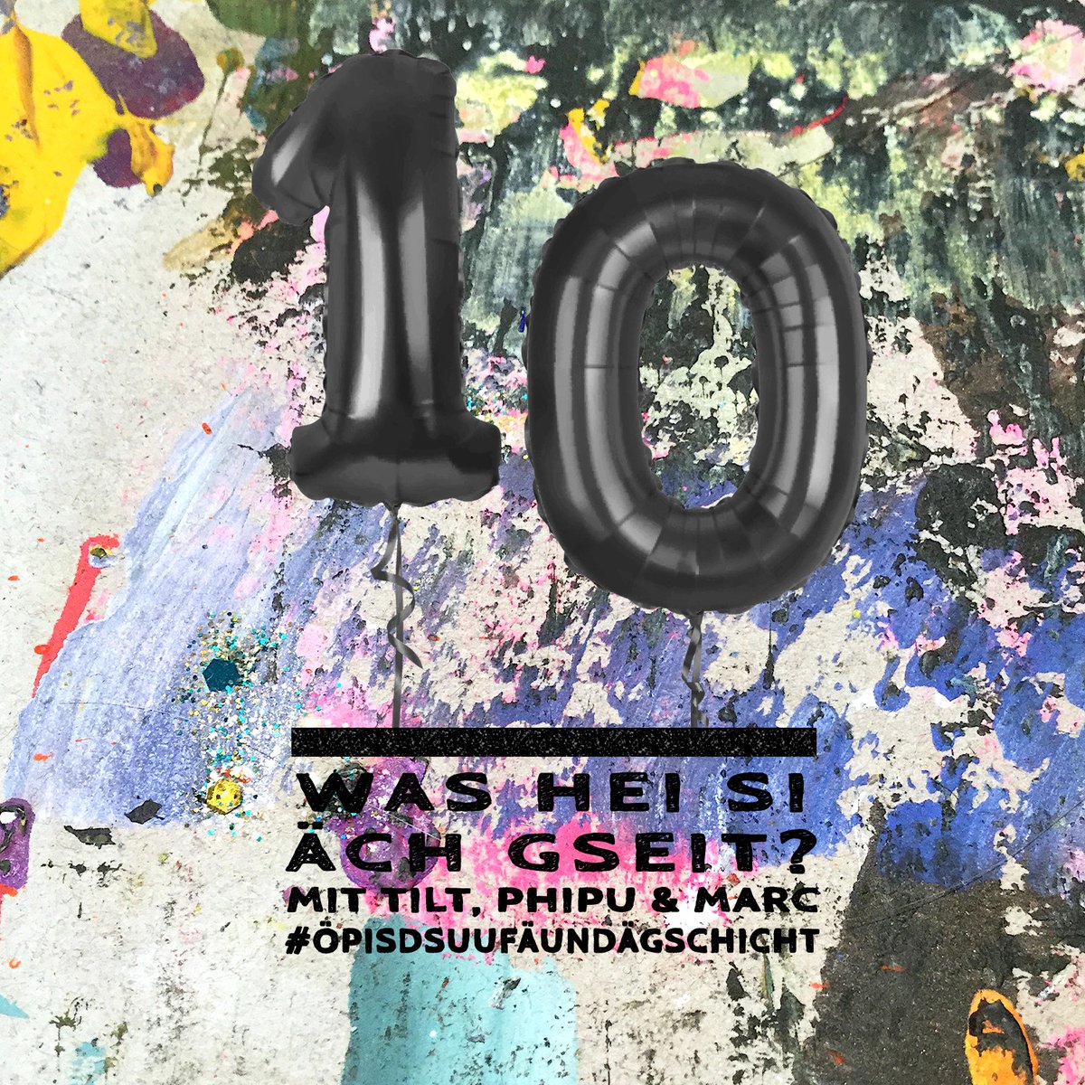 nbgrsch's tweet photo. In der Folge 10 gab es etwas zu feiern! Das einjährige  Jubiläum wurde mit den Profis von #öpisdsuufäundägschicht zelebriert. Wir haben u.a. über unseren Umgang mit problematischem Rap und unsere Lieblingslieder von #loleduc #loundleduc gesprochen.#nbgrsch #swisspodcast https://t.co/6VD57cYwr0