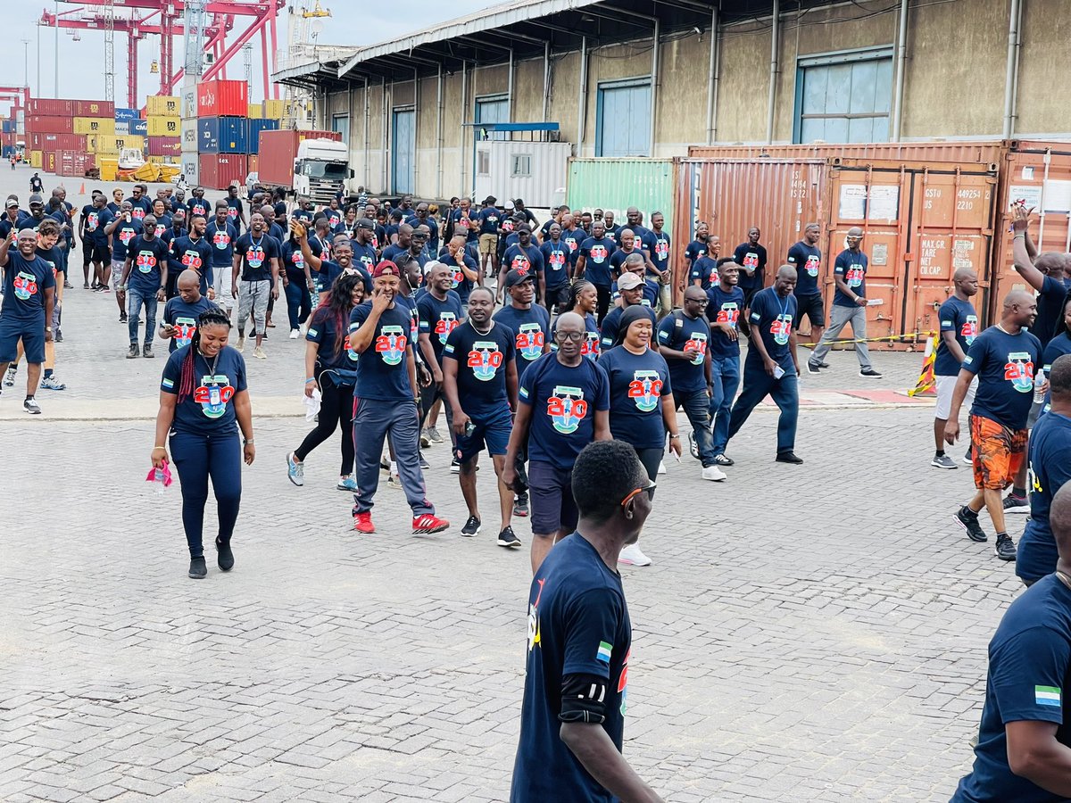 Ftown_Terminal's tweet photo. Freetown Terminal Limited (Sierra Leone) joins other countries to participate in the Bolloré Transport &amp; Logistics
7th marathon edition marking the 200th year of Bollore foundation. In pictures https://t.co/FMP2DrKRgJ