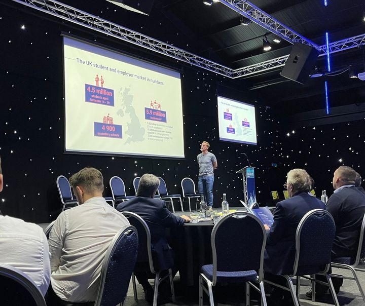 ScaffCon's tweet photo. The final speaker in our 'addressing the skills challenge' session was Danny Heath, founder of @YourGamePlanUK. Danny covered early talent recruitment communications & training, he commented that scaffolders need to know their target audience when communicating.
#ScaffCon22 https://t.co/9MzkvPasRf