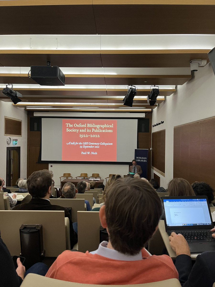 queenofquirk's tweet photo. At the @OxBibSoc centenary colloquium today! Have enjoyed the talks so far on Oxford’s Library acquisition history and especially looking forward to the exhibition tour at lunch, as well as the “Future of Bibliography” talks this evening https://t.co/8nrFcuYh1J