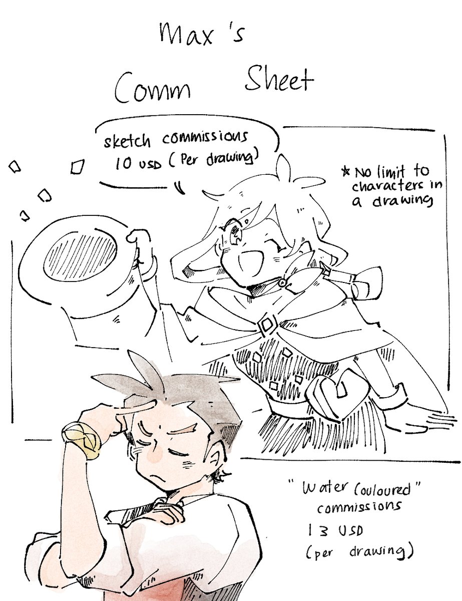 Updated Comm Sheet! 
❌nsfw
❌mecha art

⭐️Nrmt Doujin (link below)
https://t.co/oJx9NzpgDR 