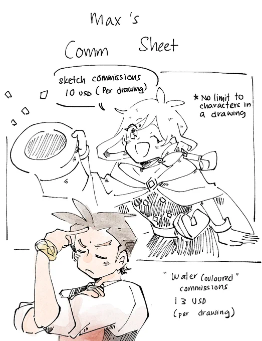 Updated Comm Sheet! 
❌nsfw
❌mecha art

⭐️Nrmt Doujin (link below)
https://t.co/oJx9NzpgDR 