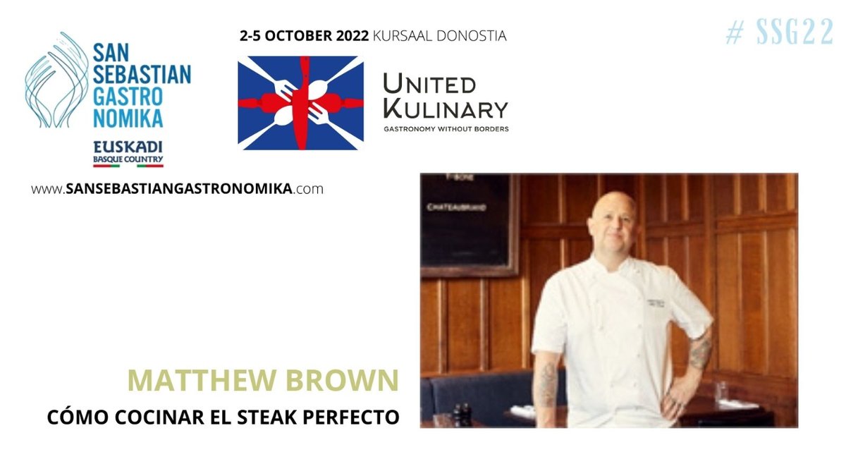HOW TO COOK THE PERFECT STEAK 
Matthew Brown comes to Donostia to teach at Gastronomika how to prepare the perfect steak. @Hawksmoorrestaurants 
📍 KursaalDonostia 
📅3- 5 october 
 Registration ↩️ sansebastiangastronomika.com/en/home/inscri…
