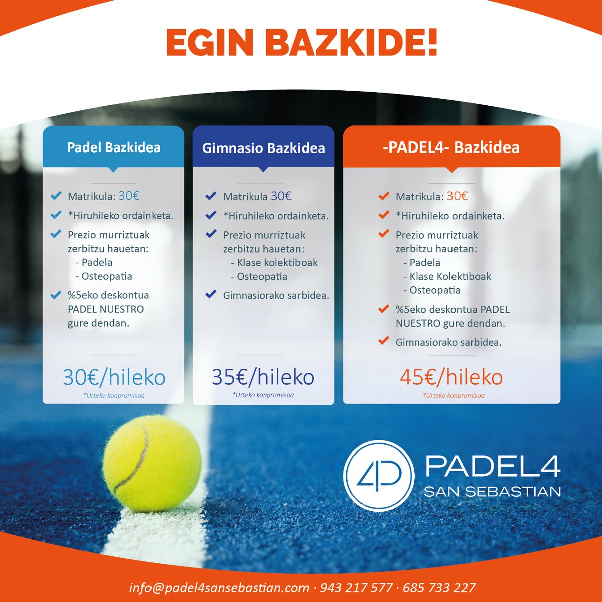 Padel4SS's tweet photo. Gustatuko litzaizuke PADEL4 familiako kide izatea?
¿Te gustaría formar parte de la familia PADEL4?
 
𝘝𝘦𝘯 𝘺 𝘥𝘪𝘴𝘧𝘳𝘶𝘵𝘢 𝘥𝘦 𝘭𝘢 𝘤𝘢𝘭𝘪𝘥𝘢𝘥 𝘥𝘦 𝘯𝘶𝘦𝘴𝘵𝘳𝘢𝘴 𝘪𝘯𝘴𝘵𝘢𝘭𝘢𝘤𝘪𝘰𝘯𝘦𝘴.😊

#Donostia #Padel #goazenneskak #fitness #wellness @donostia_kirola https://t.co/mLAhQ08mQs