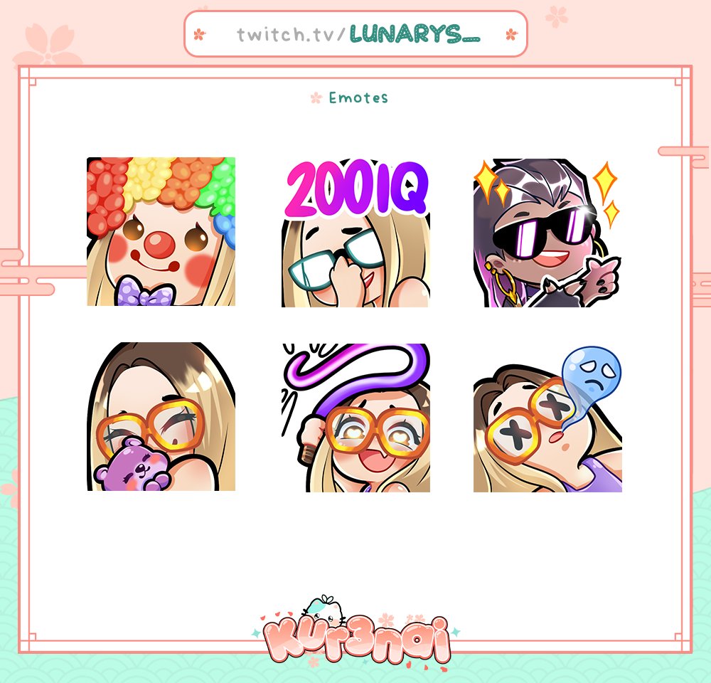 Kurelya_art's tweet photo. *ೃ༄ New Emotes and Panels for the most cute person: @/Lunarys_ 🥰
Thank you so much for commissioning me again🙏🥹💖

I always enjoy creating valorant-themed emote, the operators have beautiful designs!😍

#emotes #emoteartist #panelstwitch #panel #moontheme #valorant #Reyna https://t.co/LPgNrdilUB