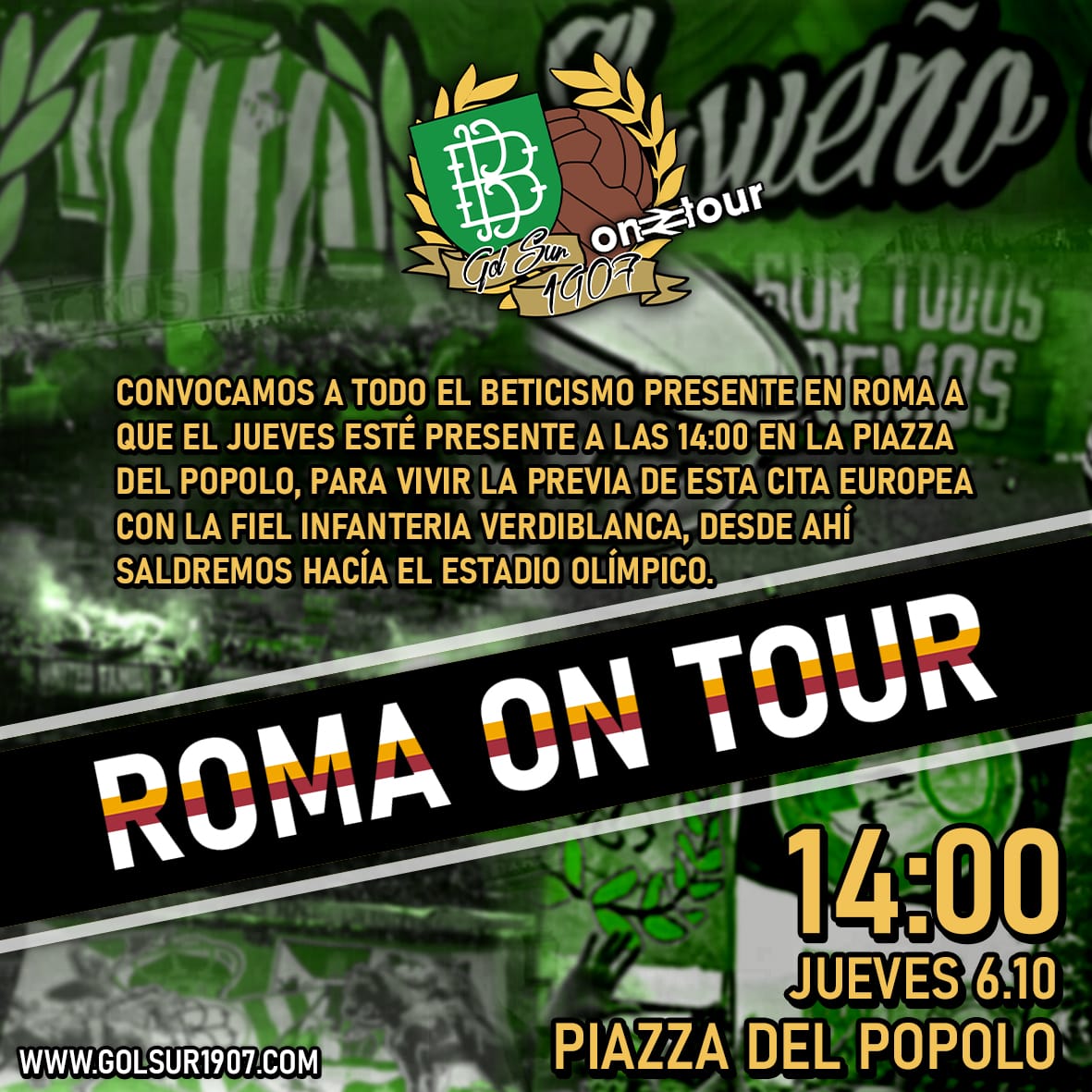 GolSur1907's tweet image. Prepárense.... Nos vamos de romería. 

#RomaOnTour