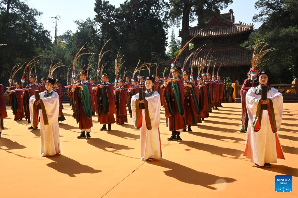 A ceremony marking the 2,573rd birth anniversary of Confucius is held