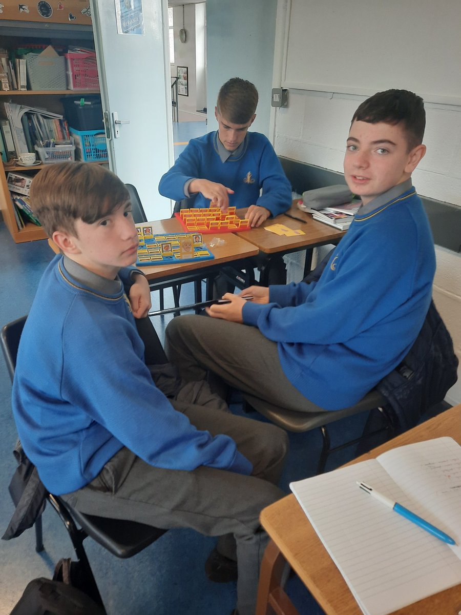2nd year French students practicing physical descriptions using Guess Who! Lots of competition and TL usage <a href="/moylepark/">Moyle Park College</a>