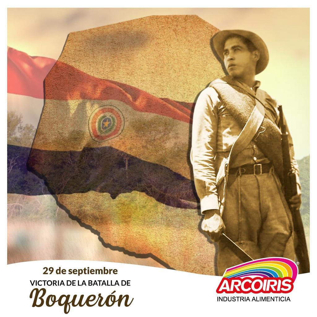 Arcoiris_Py's tweet image. ¡Hace 90 años nuestros soldados salieron victoriosos en la gran Batalla de Boquerón!
Hoy rendimos homenaje a quienes defendieron con coraje nuestro Chaco Paraguayo 🇵🇾
¡Honor y gratitud eterna a nuestros héroes! 🤝
#ArcoirisPy #ConSaboryConfianza #BatallaDeBoquerón #Paraguay 🇵🇾