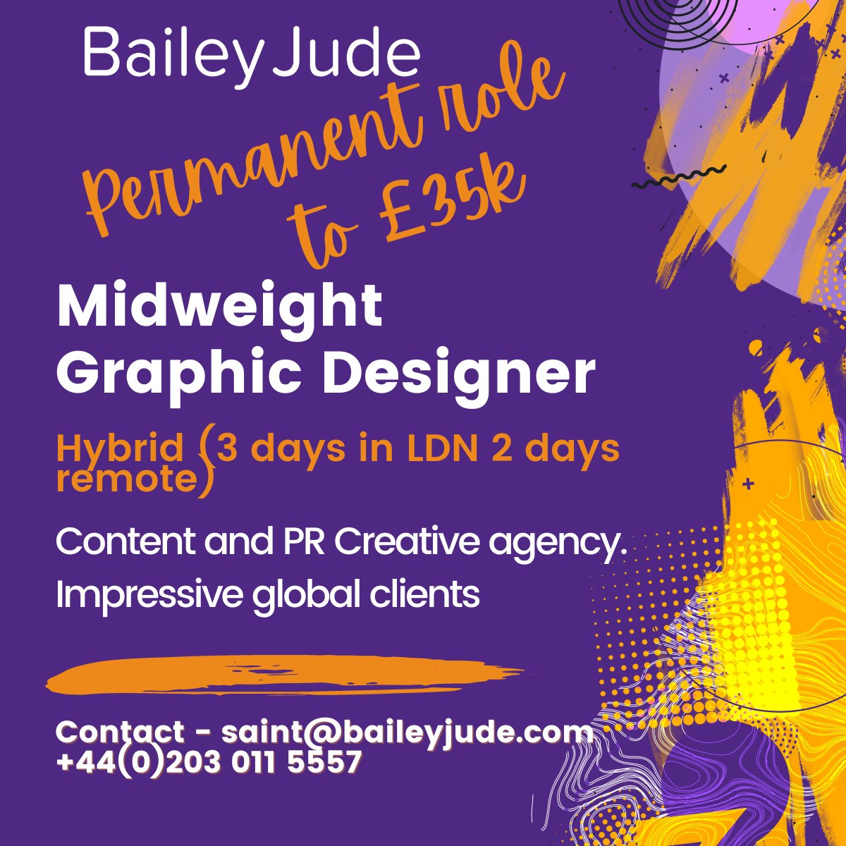 baileyjuderec's tweet photo. Midweight Designer - Fancy a new role. Check this out ⬇️

We’re delighted to be working with this award-winning and highly regarded PR and Content agency 🎯in LDN. 

#graphicdesigner #integrateddesigner #newjob #career #LondonJobs https://t.co/HeGtSaIeSq
