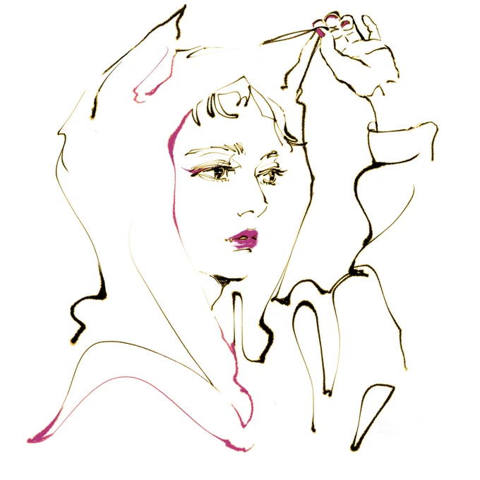 猫耳私が描く猫耳は萌えない#イラスト#illustration 