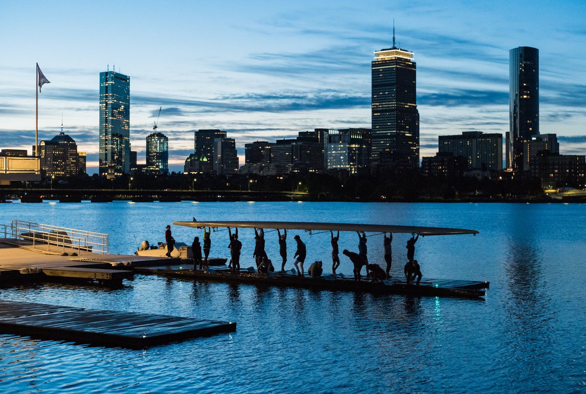 Take a look at this shot. The Boston skyline frames the @MIT @MITAthletics crew team shortly before this morning’s sunrise.  📸: @pictureboston