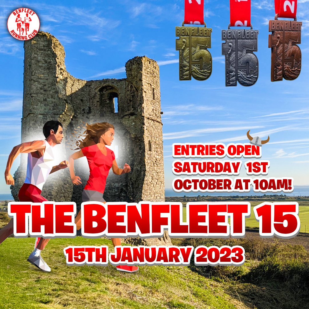 One for the diary! Don't forget that the entries for the 2023 Battle of Benfleet open on Saturday 1st October @ 10am

nice-work.org.uk/races/Benfleet…

 #Benfleet15 #thebenfleet15 #dontmissout #battleofbenfleet